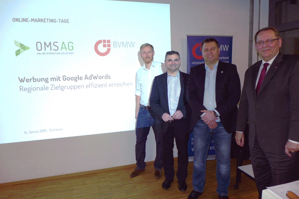 Auftakt der OMSAG Online-Marketing-Tage: Gruppenbild mit dem BVMW-Team der Region Frankfurt Rhein-Main.