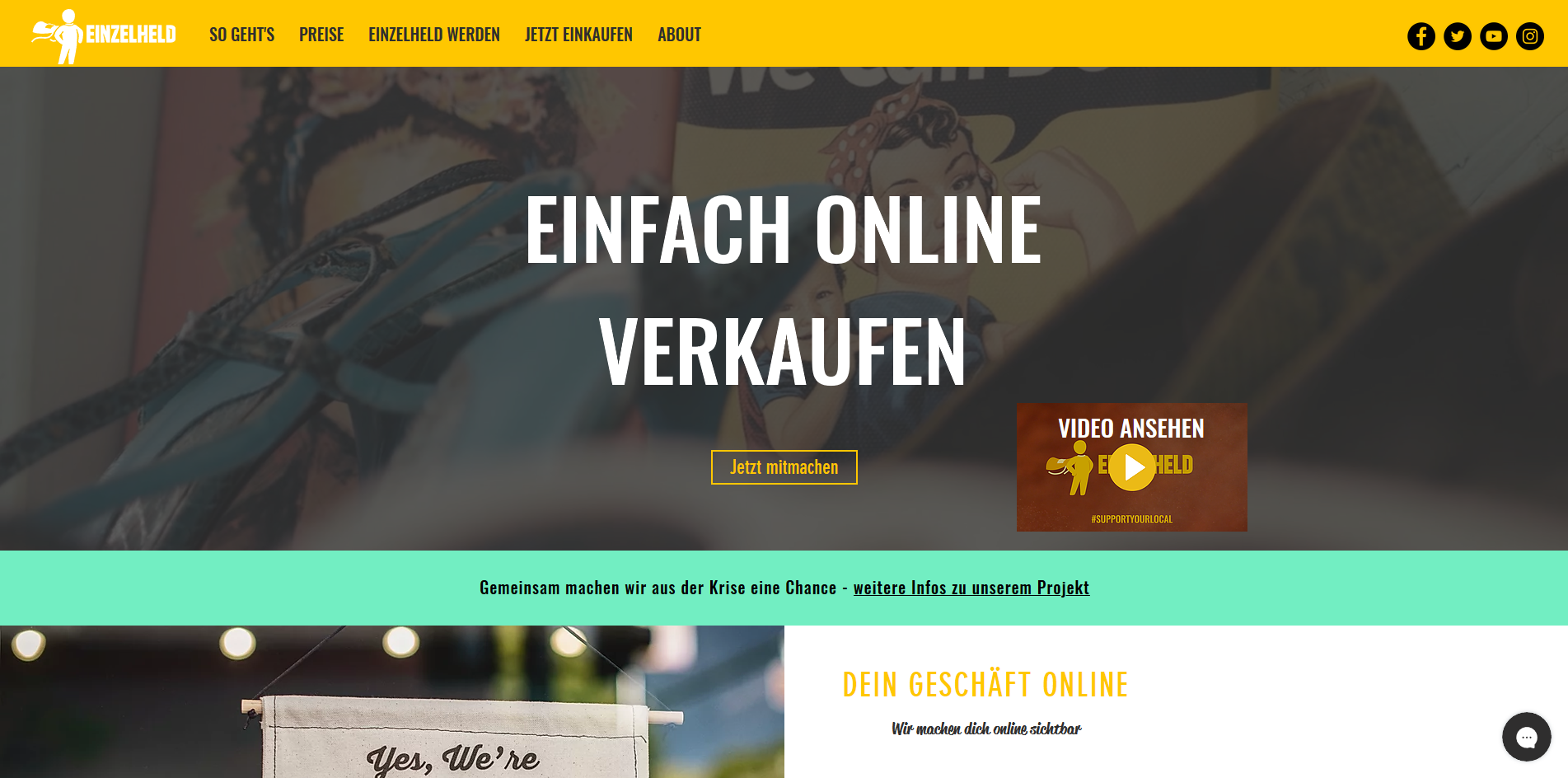 Screenshot Website Einzelheld.de