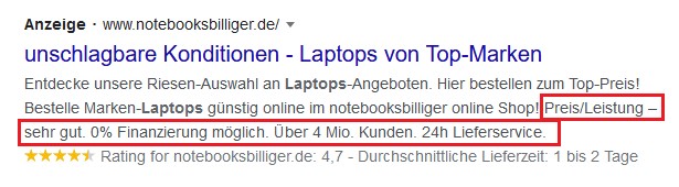 Beispiel Screenshot Google Ads notbooksbilliger.de