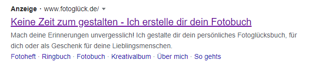 Beispiel Screenshot Google Ads fotoglück.de