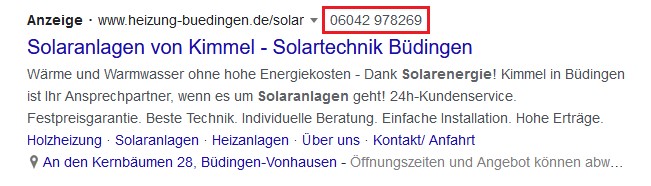 Beispiel Screenshot Google Ads elektro-schmied.de